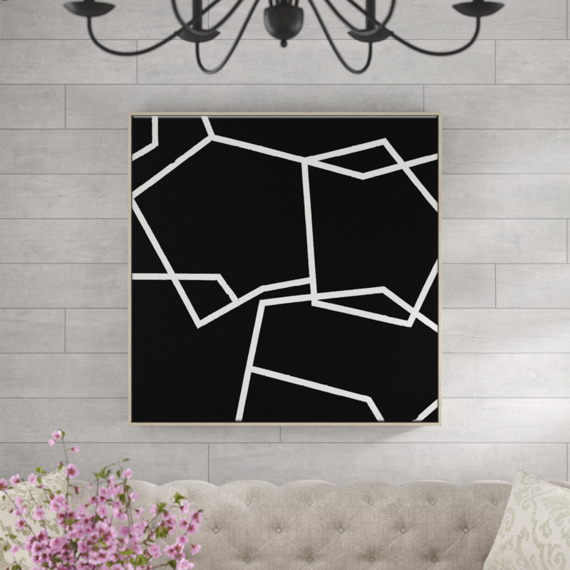 Geometric 2 by Chalie MacRae - Single Picture Frame Print on Canvas, Timber, 102cm H x 102cm W x 4cm D
