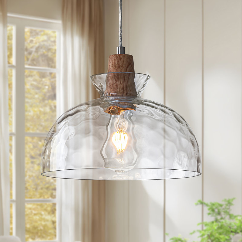 Luminaire suspendu moderne en verre martelé 1 lumière