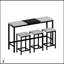 Ensemble de table de salle à manger de cuisine moderne avec 3 tabourets, plateau de table épissure unique et tabouret suspendu peu encombrant-1543011256-1543011263