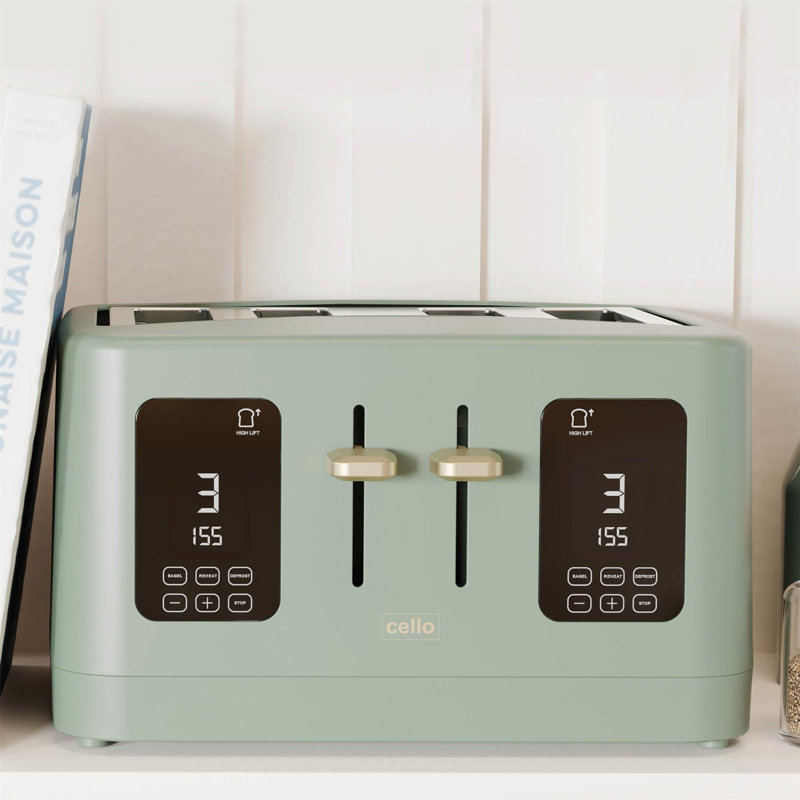 Cello 4 Slice Digital Toaster, Green