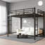 Grands lits mezzanines peu encombrants, rangement moderne en métal noir pour la maison