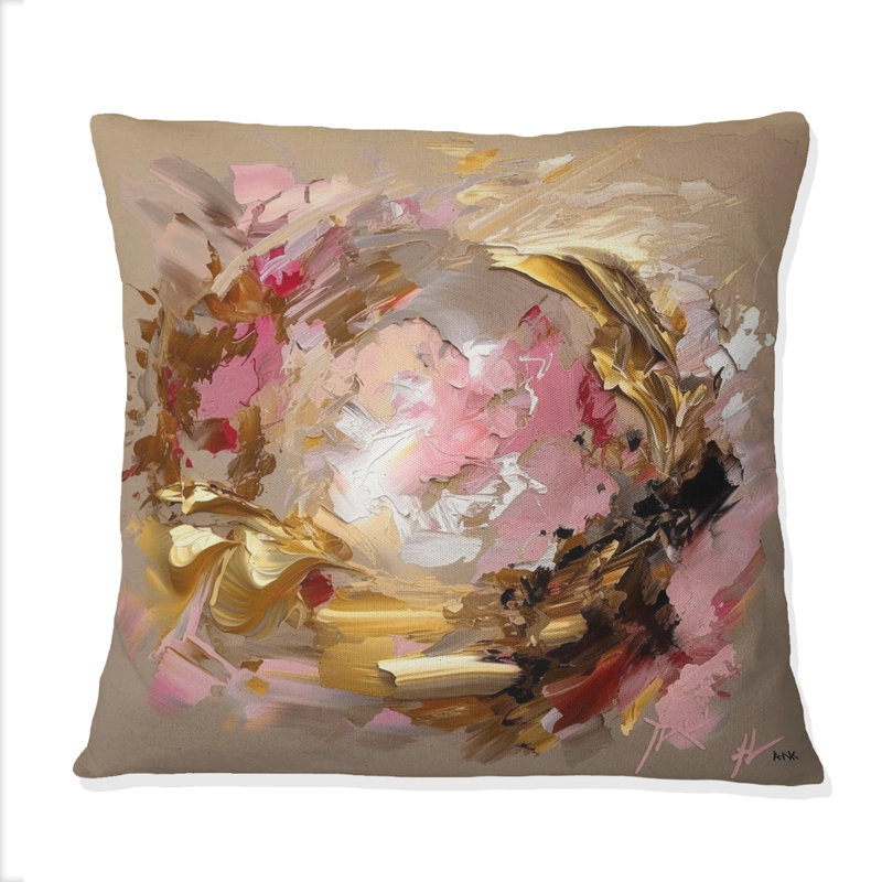Glam Revelations Abstract Expressionism - Coussin décoratif avec peinture abstraite