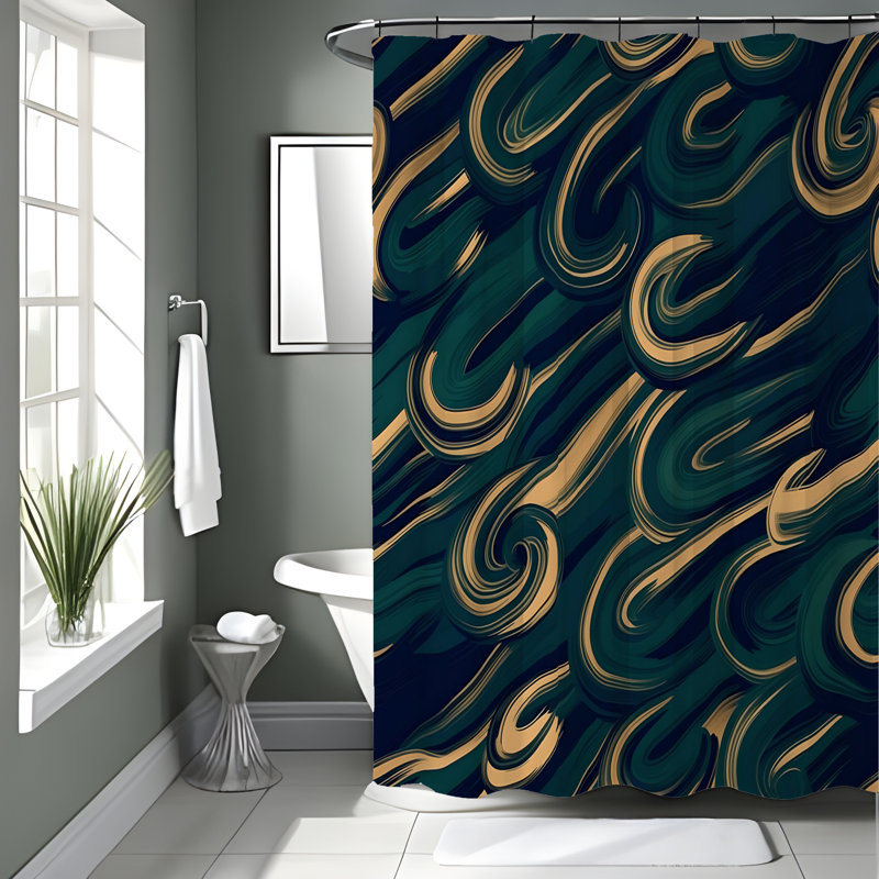 Rideau de douche Art Déco, H 72 po x l 70 po