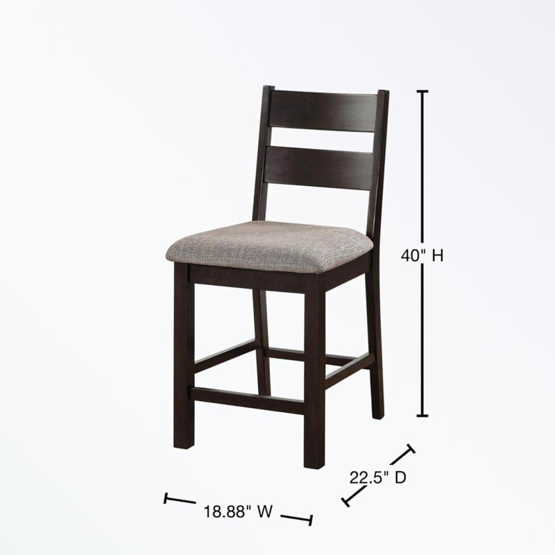 ensemble de 2 chaises sans accoudoirs de salle à manger avec siège rembourré en tissu