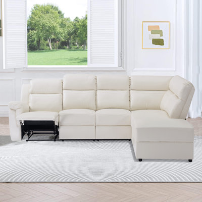 4 - Piece Vegan Leather Reclining Chaise Sectional -  Latitude RunÂ®, F0D2C0C9C1CE44D391BBEEC804D3152F