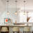 1-Purple red iron dimmable glass pendant light