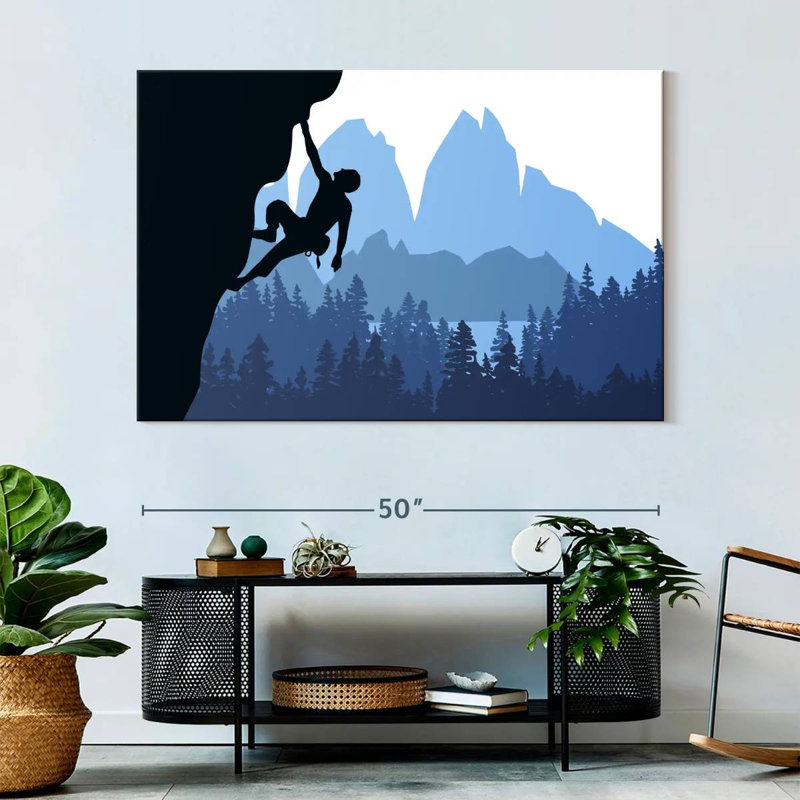 Sireci Winter Rock Climbing Scene, 34" H x 51" W