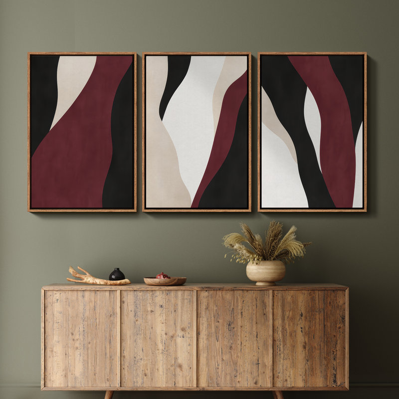 Art mural encadré, rétro, antique, classique pour chambre à coucher - 24 po x 36 po x 3 panneaux, Naturel, H 36 po x l 24 po