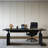 Modern Luxury Black Saddle Leather Dual-Motor Electric Standing Desk With Double Drawers And Built-In Power Outlets-1590302818