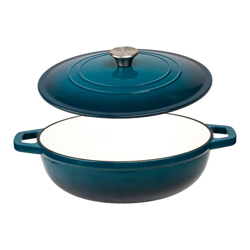 Dark Teal Enameled Cast Iron 5 Qt. Dutch Oven Braiser
