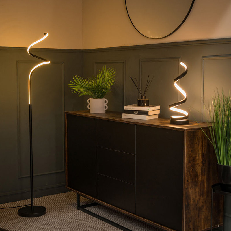 140cm Matte Black Novelty Floor Lamp