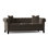 Canapé Chesterfield en velours à accoudoirs roulés avec coussins réversibles 82 po Caspar