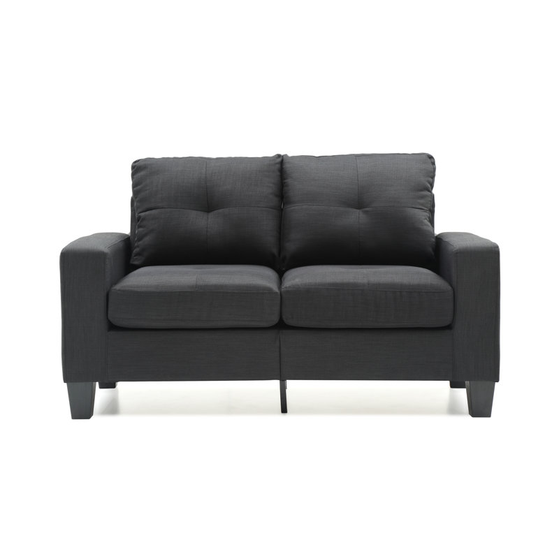 Vegas Upholstered 58'' Loveseat, Black Twill