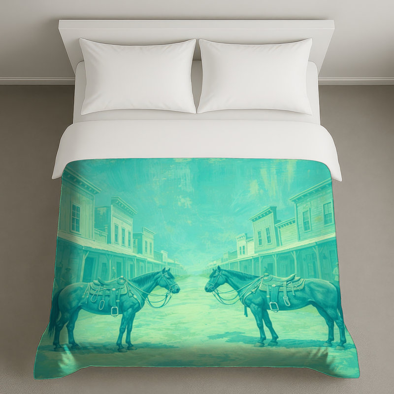 Housses de couette Wild West Town Scene, Scène occidentale 12