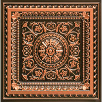 from Plain to Beautiful in Hours Whirligigs 2 ft. x 2 ft. Glue Up PVC Ceiling Tile in Antique Copper (100 Sq. ft./Case)