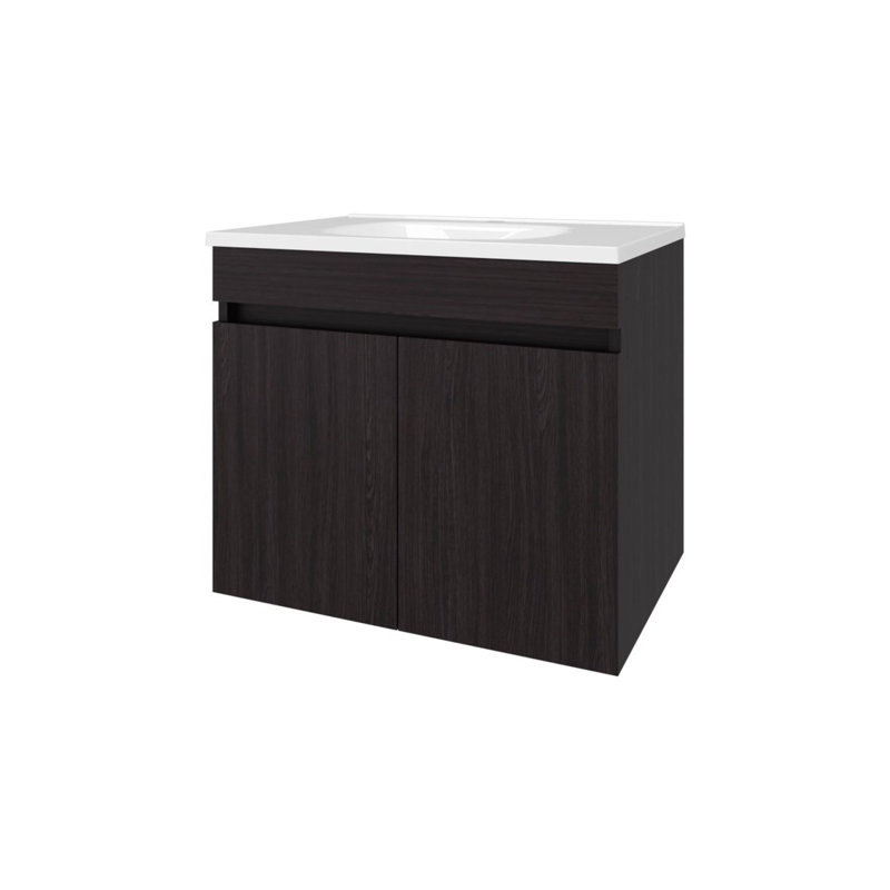 Wengue Vanity With 2 Doors, Dark Brown