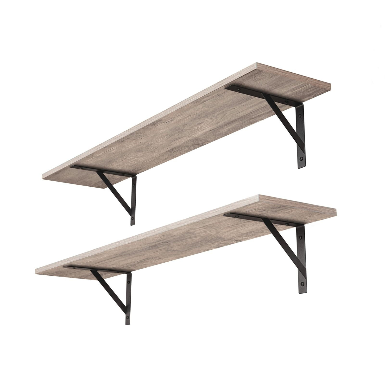 17 Stories Set of 2 31.5" Long Wall Shelves with Metal Brackets | Wayfair