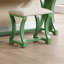 Ensemble de meuble-lavabo moderne avec miroir pliable, tiroirs de rangement et tabouret, placage en panneau de fibres à densité moyenne, vert