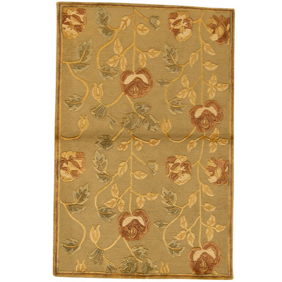 Tapis taupe noué à la main de haute qualité