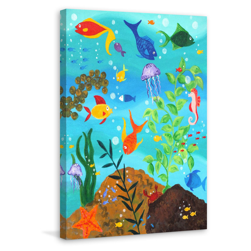 «Happy Fish III», reproduction sur toile tendue, H 30 po x l 20 po