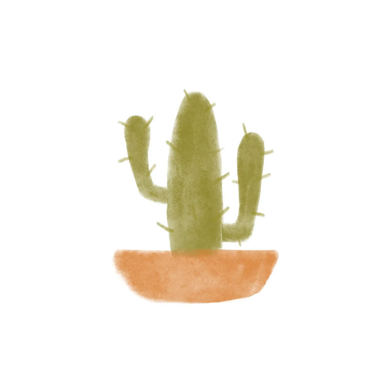 Watercolour Cactus V by Bannarot - Wrapped Canvas Gallery-Wrapped Canvas Giclée, 30.48 cm H x 30.48 cm W