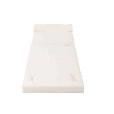 Outdoor Reclining Chaise Lounge Cushion with Headrest - Cream Fabric