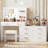 Vanity Desk with Mirror and Lights, Makeup Vanity Table Set with 8 Drawers, Opening Shelf, Side Drawer Dresser