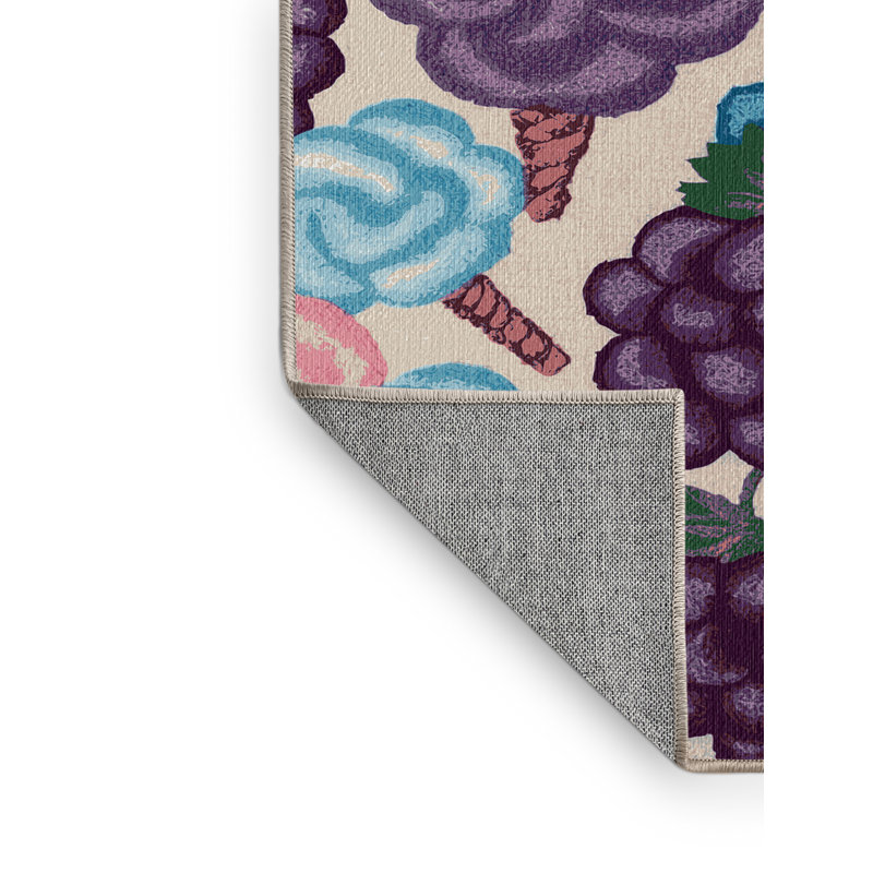 Tapis lavable en coton et raisins, Tapis de couloir 2 pi x 4 pi