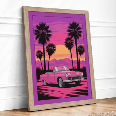 Neon Drive Retro - Framed Print