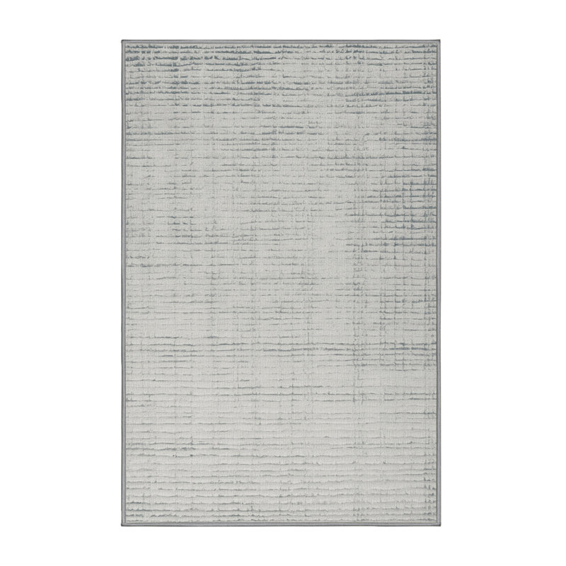 Machine Washable Abstract Gray Area Rug, Rectangle 2' x 3'