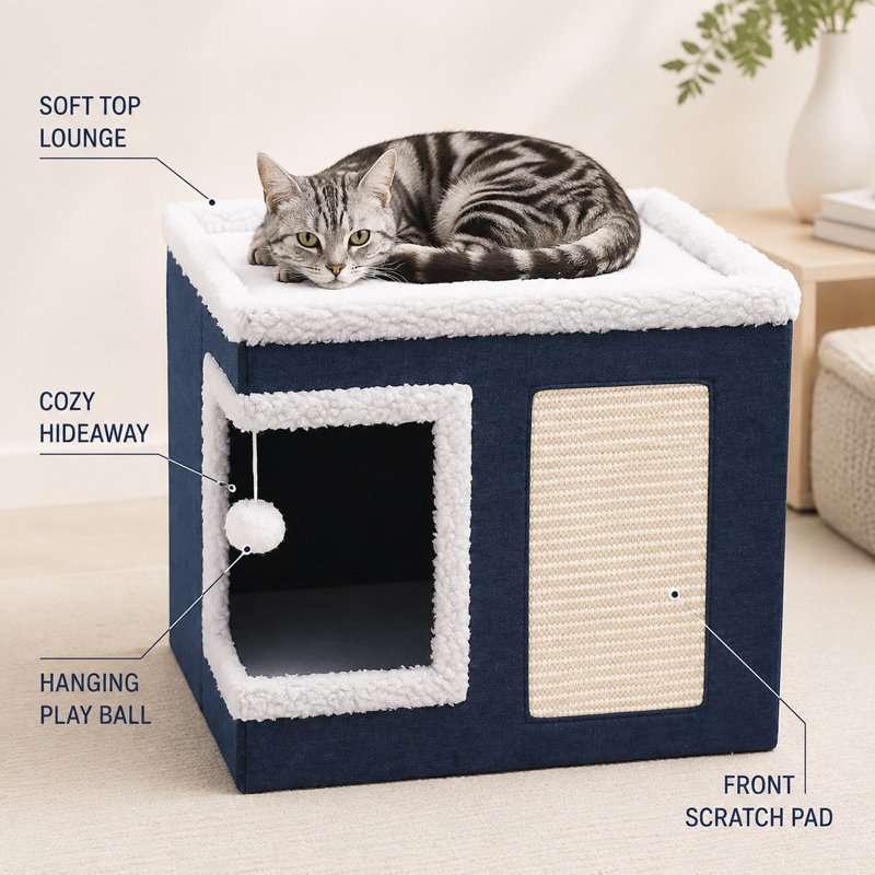 Niche pour chat pliable pour chats qui dort
