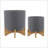 S/2 8/10" PLANTER W/ WOOD STAND-1145063163