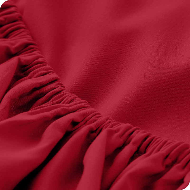 Drap-housse à poches profondes en microfibre ultra-douce, Rouge, Drap-housse pour très grand lit divisé