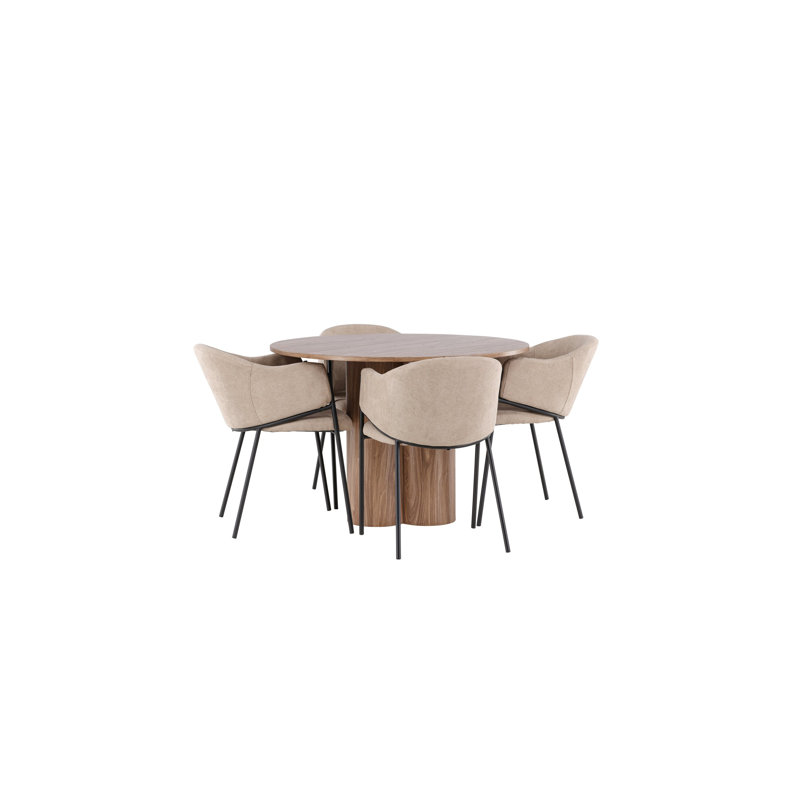 Highgate 4 - Person Dining Set, Brown