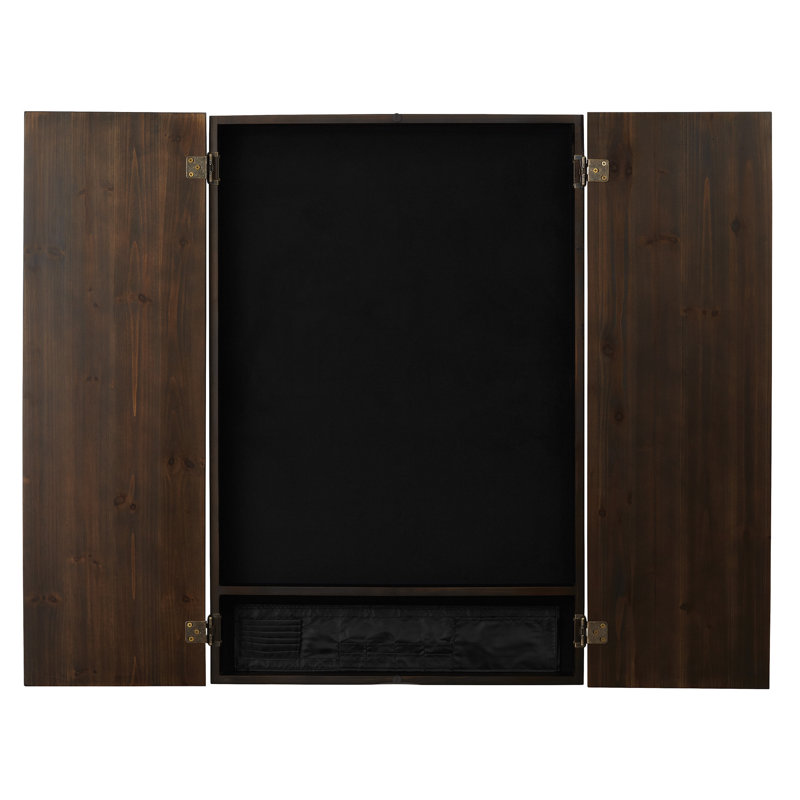 Padded Dart Mat Electronic Dartboard and Cabinet Set with Darts, Espresso