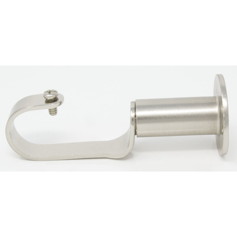 Support de fixation pour rideaux réglable zinc en acier Pfeffer, Acier brossé