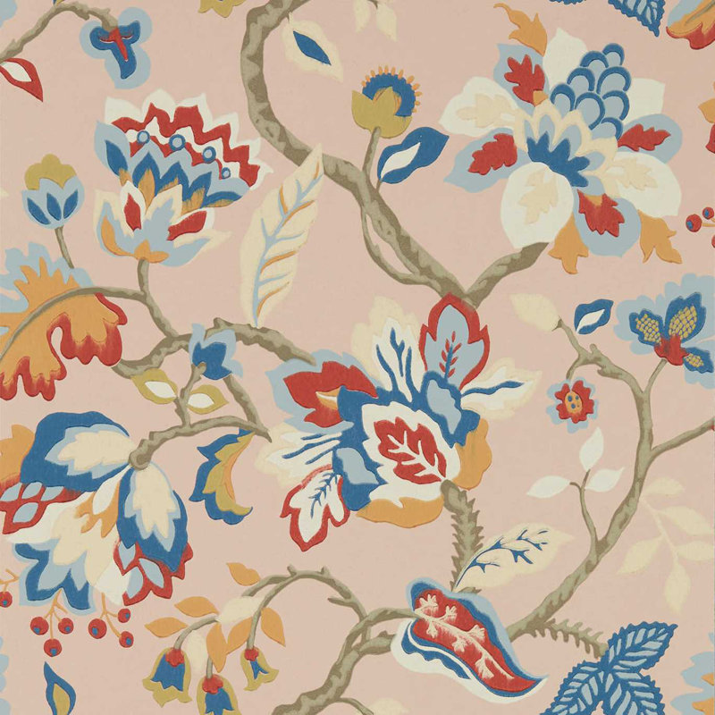 Amanpuri Wallpaper, Salmon/Dove Blue