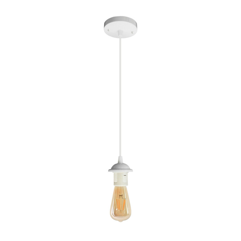 Schiavo 1 - Light Jar Pendant, White, White