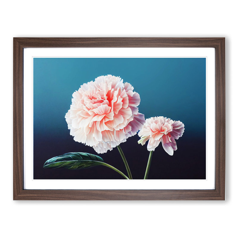 Wild Carnation Flowers - Framed Print, 46cm H x 64cm W x 2cm D, Walnut Framed