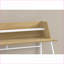 Bureaux pour bureau à domicile, bureau d'ordinateur contemporain de 48 po avec huche de rangement, plateau en stratifié naturel, base en métal blanc | Panneau de particules | Naturel-1602327202-1602327201