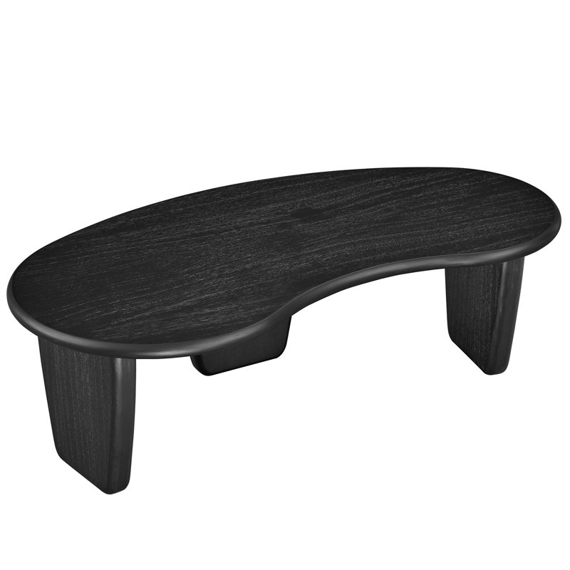 Vetra Kidney-Shaped Free Coffee Table, Black