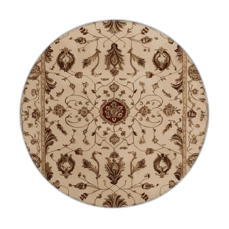 Tapis d'intérieur et d'extérieur brun français, Rond 5 pi