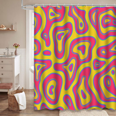 Rideau de douche à motif hippie avec 12 crochets