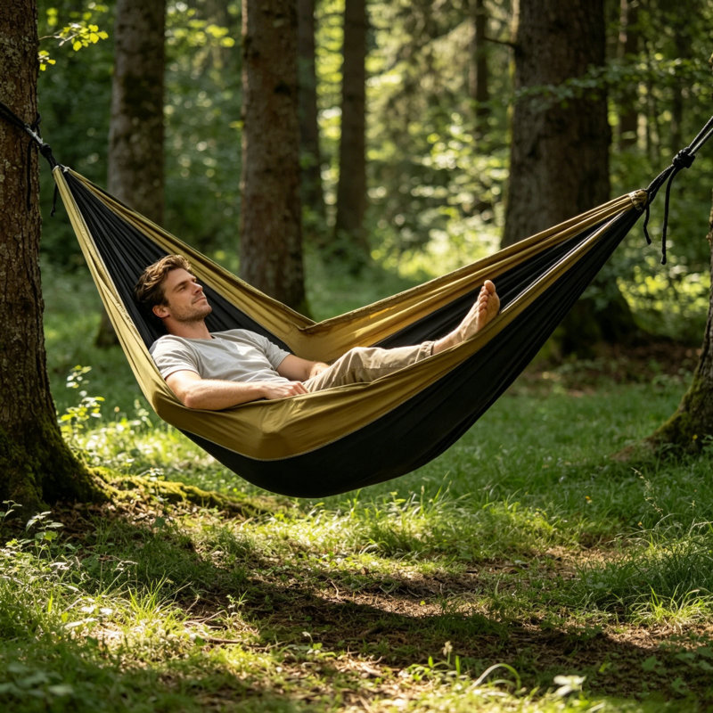 Hamacs portatifs et pliables pour le camping, B