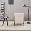 Ensemble de chaise basse et de table basse en polyester rembourré de style Mid-Century moderne, structure en bois d'hévéa massif, beige doux-871733805-871733806