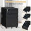 3-Drawer Metal Filing Cabinet with Lock, Mobile Under-Desk Rolling Storage for Home Office-54607393