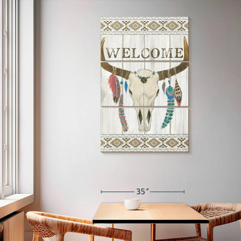 Plaque murale Kema Bohemian Rising I Welcome, H 65 po x l 42 po