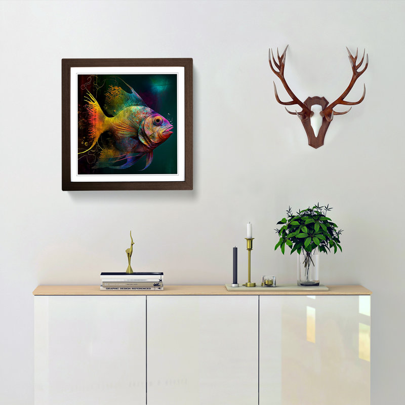 Single Picture Frame Print on Wood, Walnut
