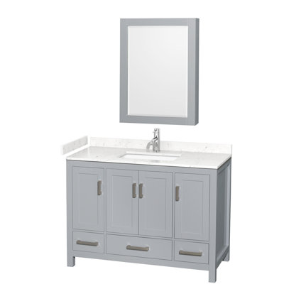 Sheffield 48" Freestanding Single Bathroom Vanity with Cultured Marble Top with Medicine Cabinet