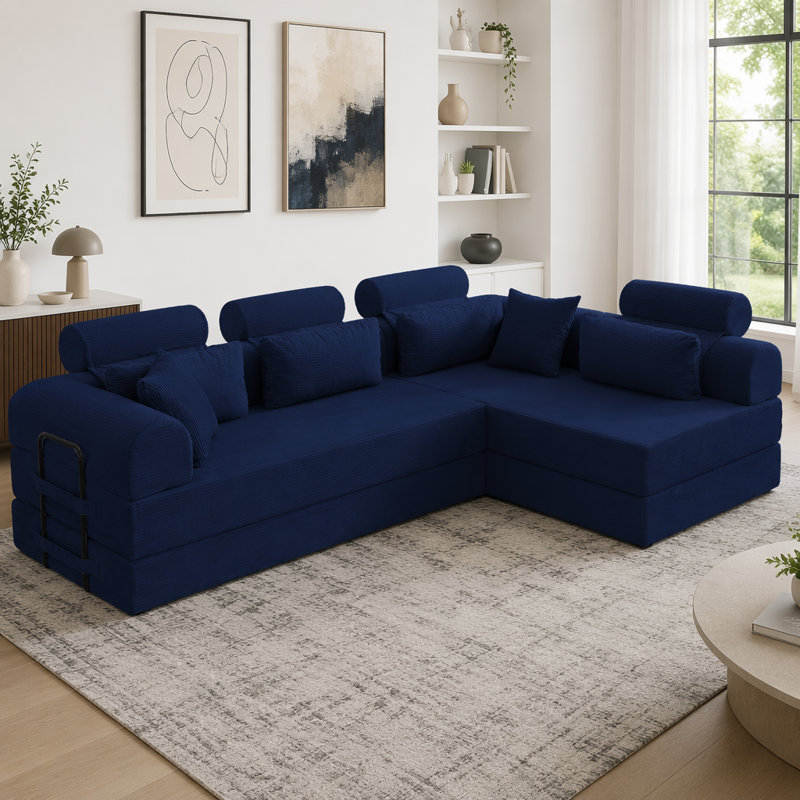 L shape Modular Sectional Sofa, Blue